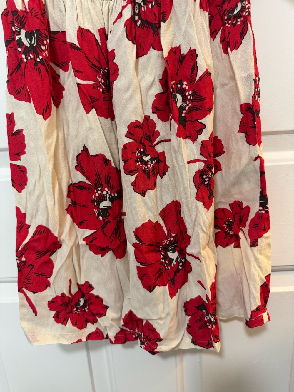 ba&sh Kiara Floral Print Dress Off Shoulder Red Beige Size Small $315 - Picture 3 of 11
